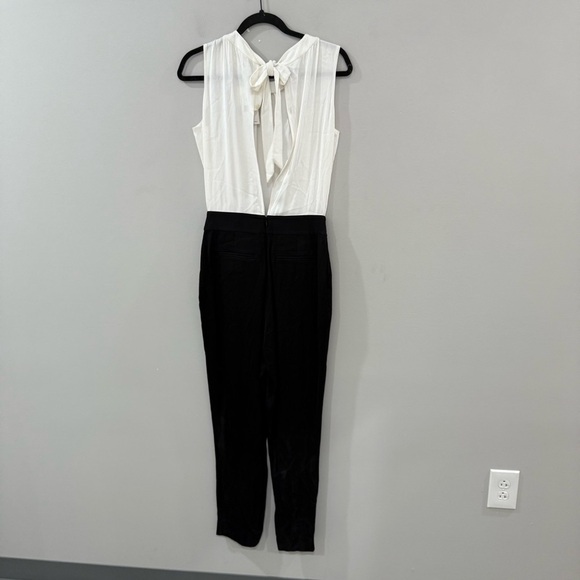 NWT Kate Spade Jumpsuit Colorblock Back Tie in Black White - Picture 7 of 10